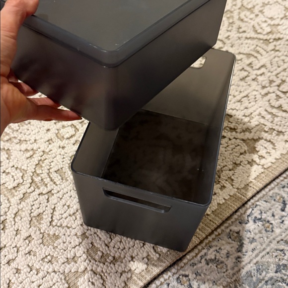 Gray Storage Boxes stackable - Picture 4 of 7